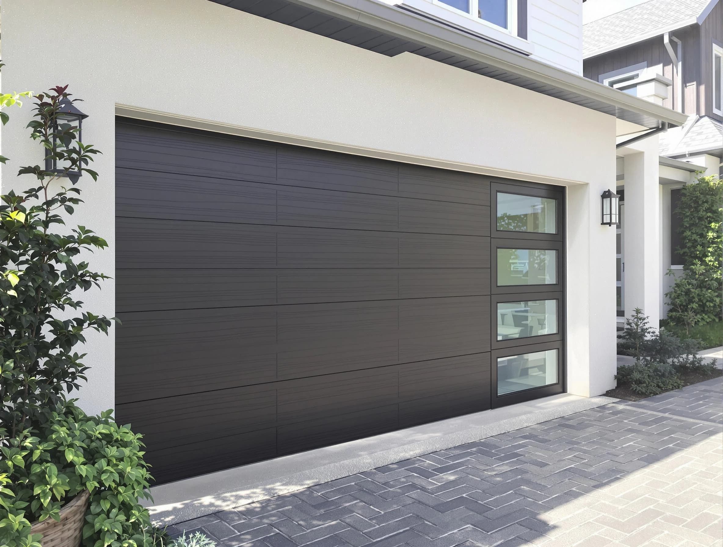 Custom garage door installation by Johnston Garage Door Repair in Johnston