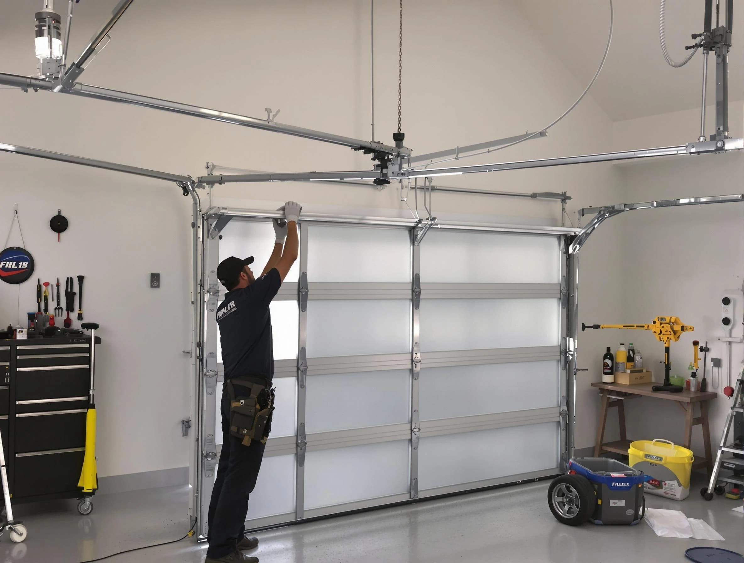 Johnston Garage Door Repair certified team performing precision garage door installation in Johnston
