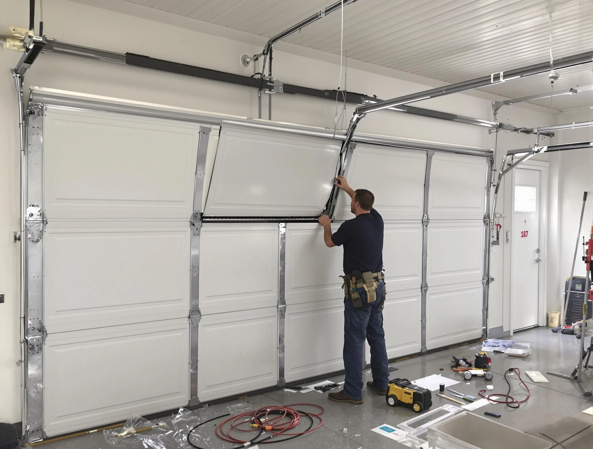 Garage Door Section Replacement in Johnston