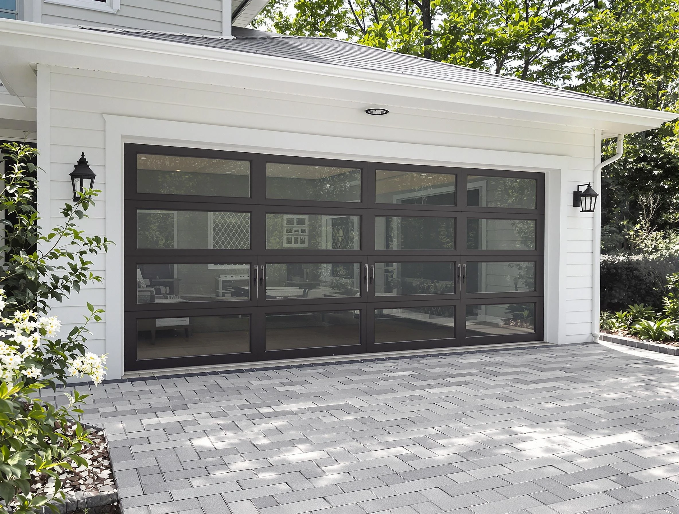 Johnston Garage Door Repair design specialist presenting custom garage door options to Johnston homeowner