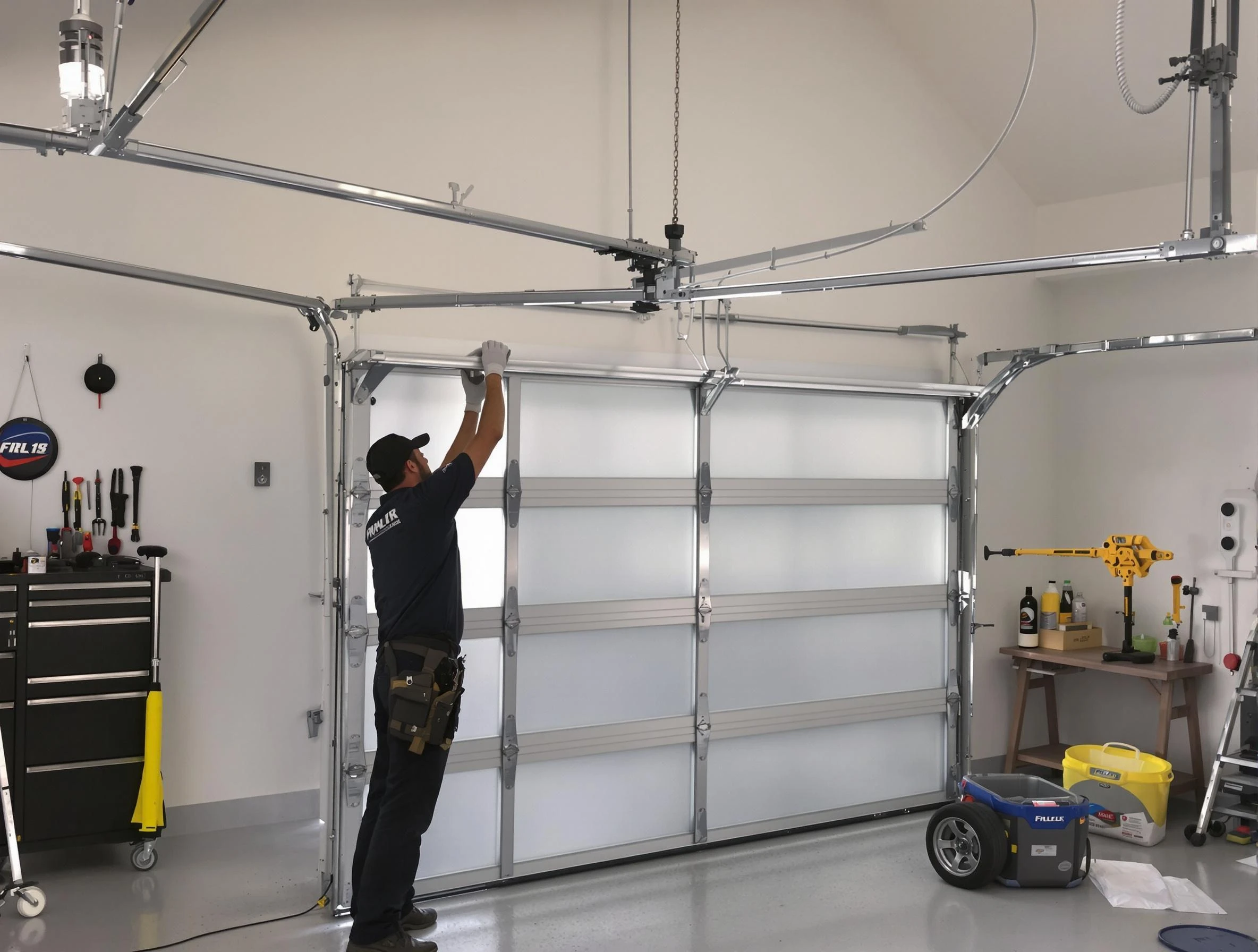Johnston Garage Door Repair certified team performing precision garage door installation in Johnston