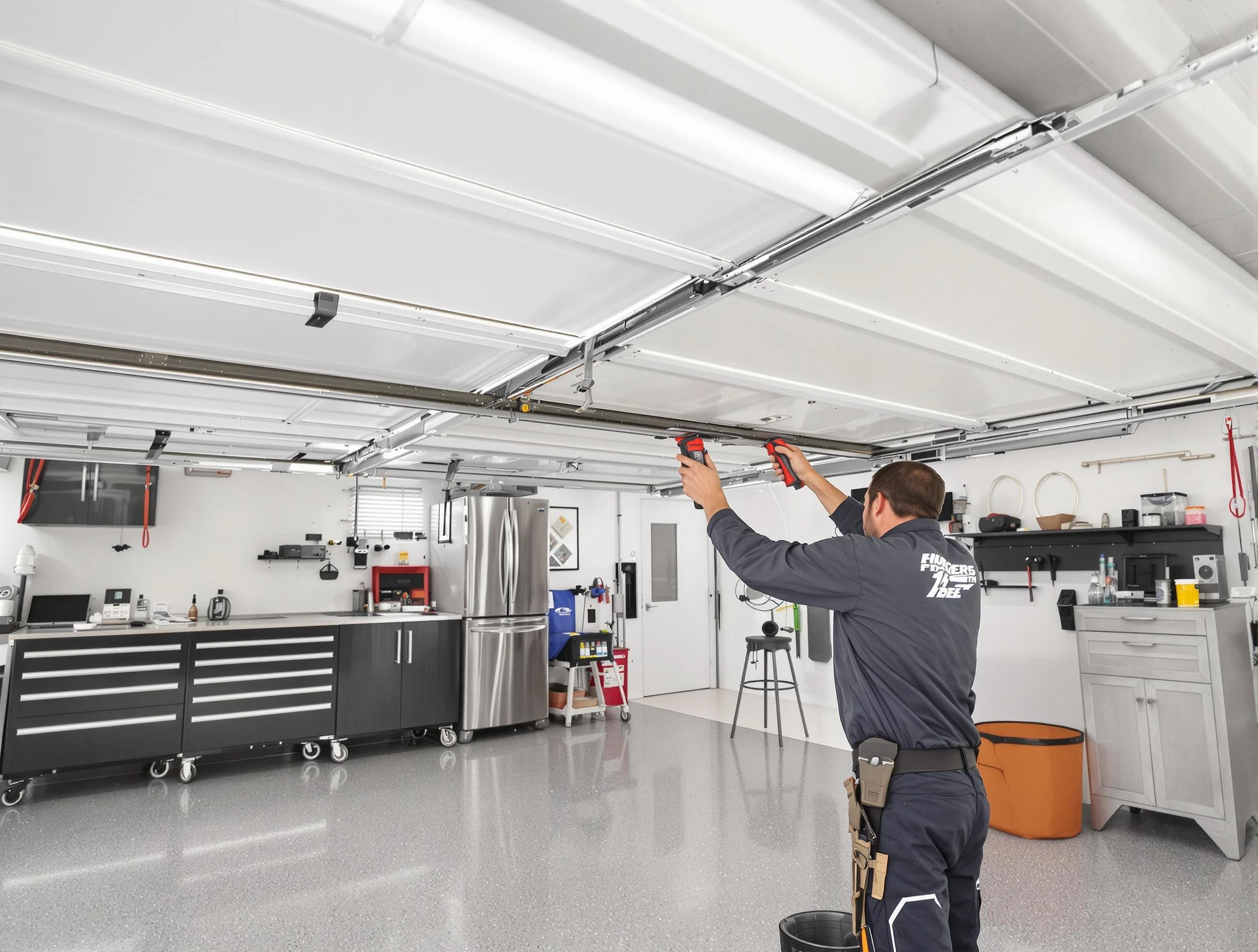 Overhead garage door repair service by Johnston Garage Door Repair in Johnston